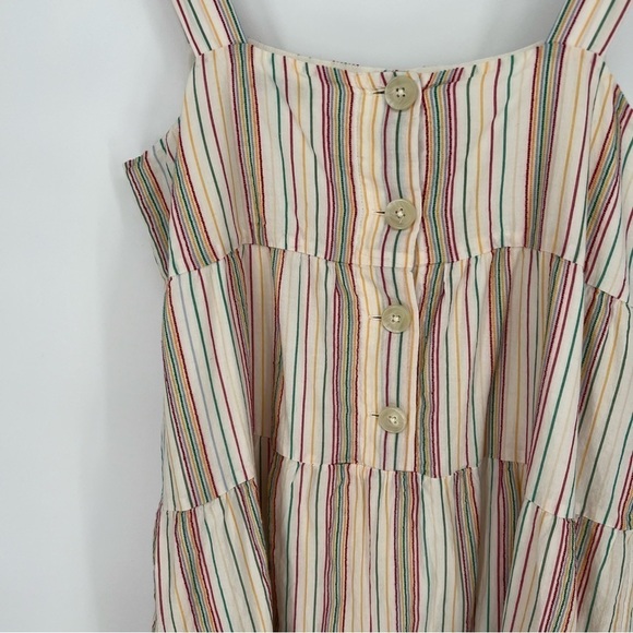 Madewell Tiered Tank Midi Dress Colorful Rainbow Stripe Sundress - Picture 7 of 14